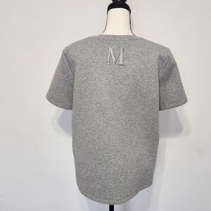 S Max Mara Women Fianco Top Shirt Jersey Scuba Minimalist Grey Basic M